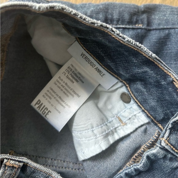 PAIGE Verdugo Ankle Medium Wash Blue Cropped Skinny Jeans women’s size 28 - Picture 4 of 6